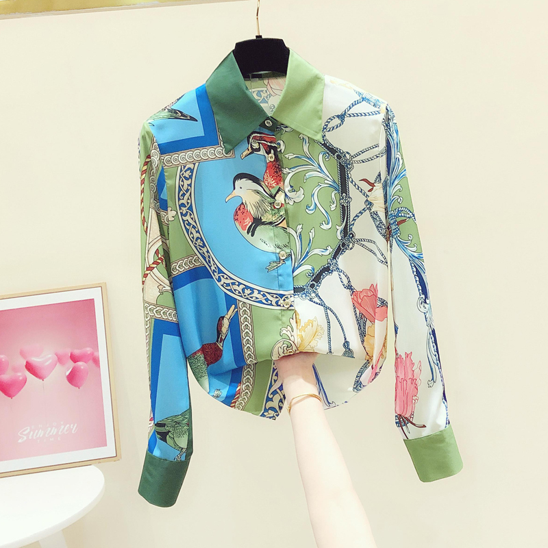 Women's Shirts for Spring and Autumn 2026, New Stylish and High-End Designer Niche Women's Shirts with Printed Tops