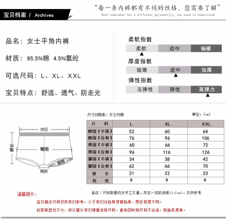 3 quần cotton nữ boxer tóm tắt cotton mid-eo kích thước lớn quần chống ánh sáng mùa hè quần short boxer dành cho người lớn