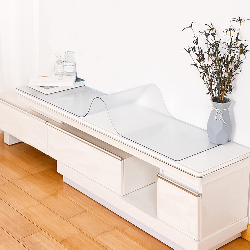 Rectangular TV cabinet tea tablecloth waterproof oil and wash - free meal tabletop pad pvc transparent soft glass