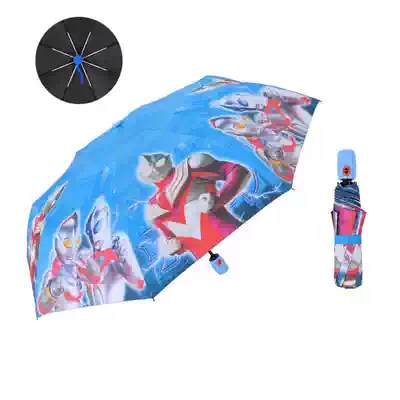 Children's umbrella folding lightweight small portable primary school students kindergarten three-fold girls and boys cartoon automatic umbrella