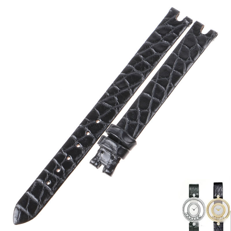 Genuine Leather Strap for Women Suitable for Chopard Happy Diamonds Series 203957-5208 American Alligator Leather Watch Strap 10