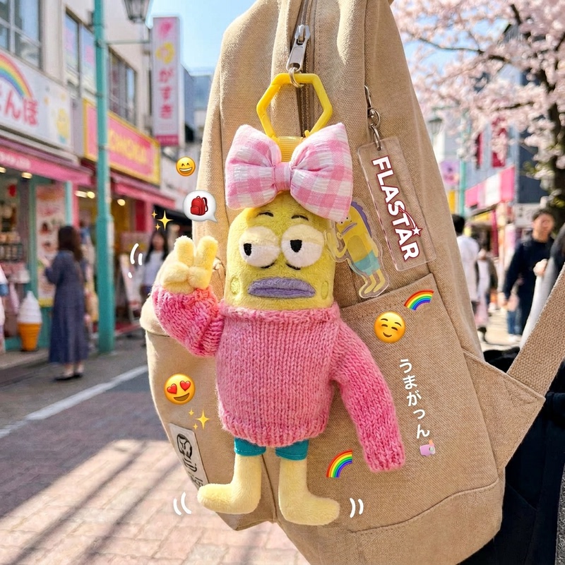 Japanese Flastar Valentine's Day Pink Sweater Bieye Fish Bag Pendant Doll Toy Christmas Birthday Gift for Women Japanese Flastar Valentine's Day Pink Sweater Bieye Fish Bag Pendant Doll Toy Christmas Birthday Gift for Women