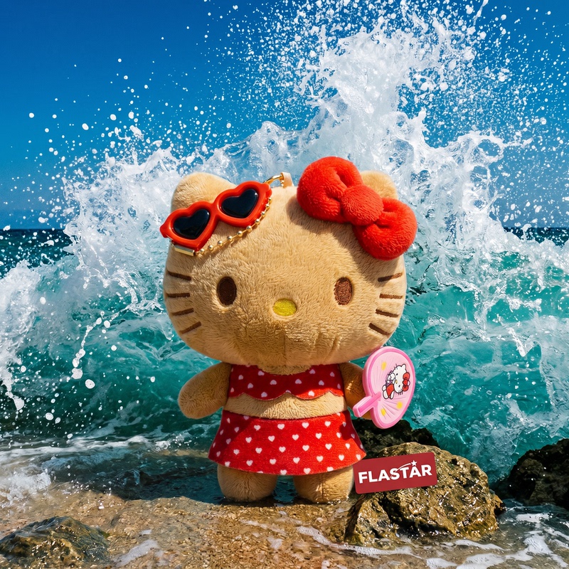 Japanese Flastar Red Polka Dot Swimsuit Black Leather Kt Bag Pendant Hello Kitty Doll Keychain Birthday Gift Japanese Flastar Red Polka Dot Swimsuit Black Leather Kt Bag Pendant Hello Kitty Doll Keychain Birthday Gift