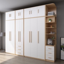 Wardrobe modern simple home bedroom solid wood master bedroom combination Cabinet two three four five door Nordic wardrobe