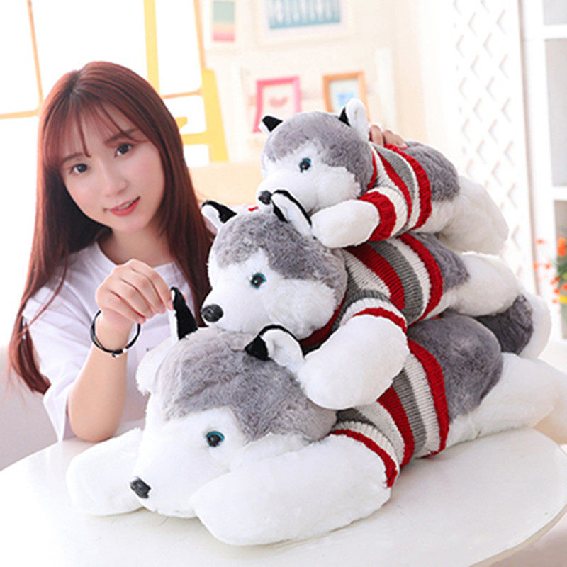 Genuine Husky Doll Erha Sweater Papa Dog Plush Toy Pillow Home Cushion Children's Birthday Gift