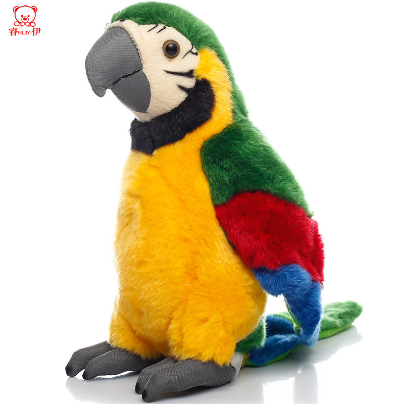 Ruiyi simulation macaw plush toy bird doll car home decoration children's early education props