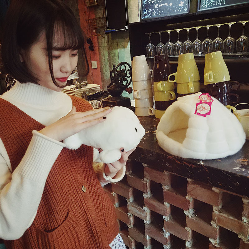 Genuine seal plush toy nest seal cute penguin doll doll doll birthday gift for girlfriend