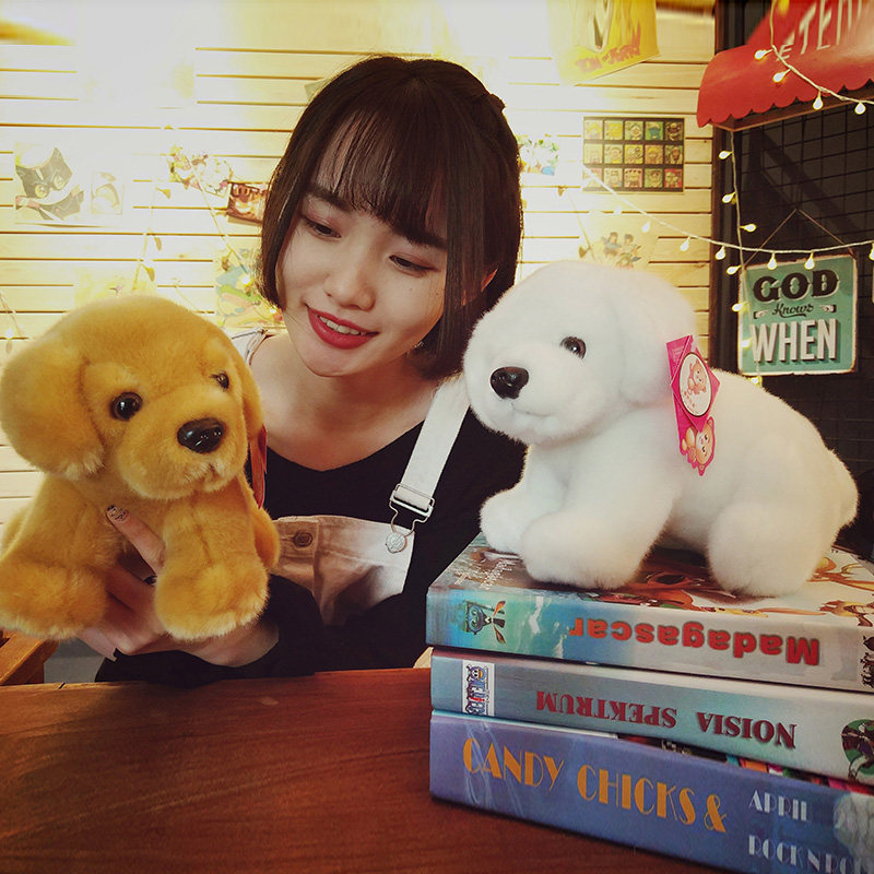 Genuine Simulation Husky Pomeranian Golden Retriever Labrador Dog Plush Toy Dog Doll Gift Dog Year Mascot