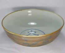 Jingdezhen factory goods old porcelain antique high temperature color glaze imitation pottery sauce glaze blue and white hand painted Datong Fu character 19 Soup Bowl