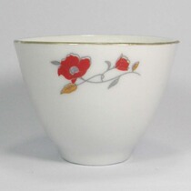 Jingdezhen ceramic glaze gold high white safflower Tea Cup three-cylinder cup without ears