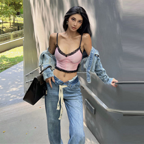 Helen European and American sexy harnesses vest women (hot girls must be in) silk-quality lace with explicit breasts and short blouses