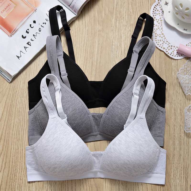 Pure Cotton, Wire-Free Summer Underwear for Middle and High School Students, Thin Molded Cup Bra for Adolescent Girls Pure Cotton, Wire-Free Summer Underwear for Middle and High School Students, Thin Molded Cup Bra for Adolescent Girls