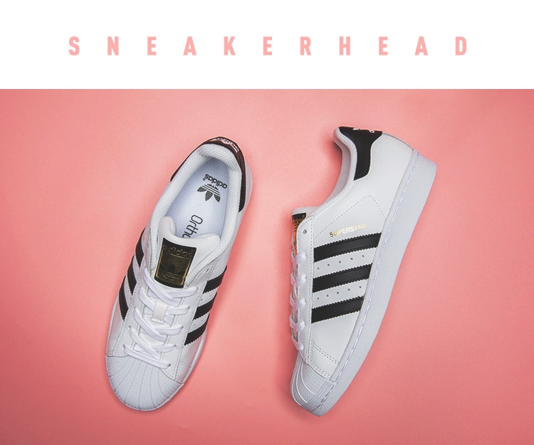 Giày thể thao nữ Adidas Superstar W clover cổ điển tất cả giày trắng vỏ giày thể thao mua giày thể thao