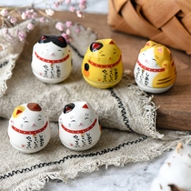 Japanese mini lucky cat tumbler Living room Creative home Family bedroom bookshelf furniture jewelry small ornaments