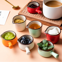 Mini pointed bowl with handle a milk pot coffee milk cup ceramic small milk pot milk cylinder latte art and milk cup for pouring milk
