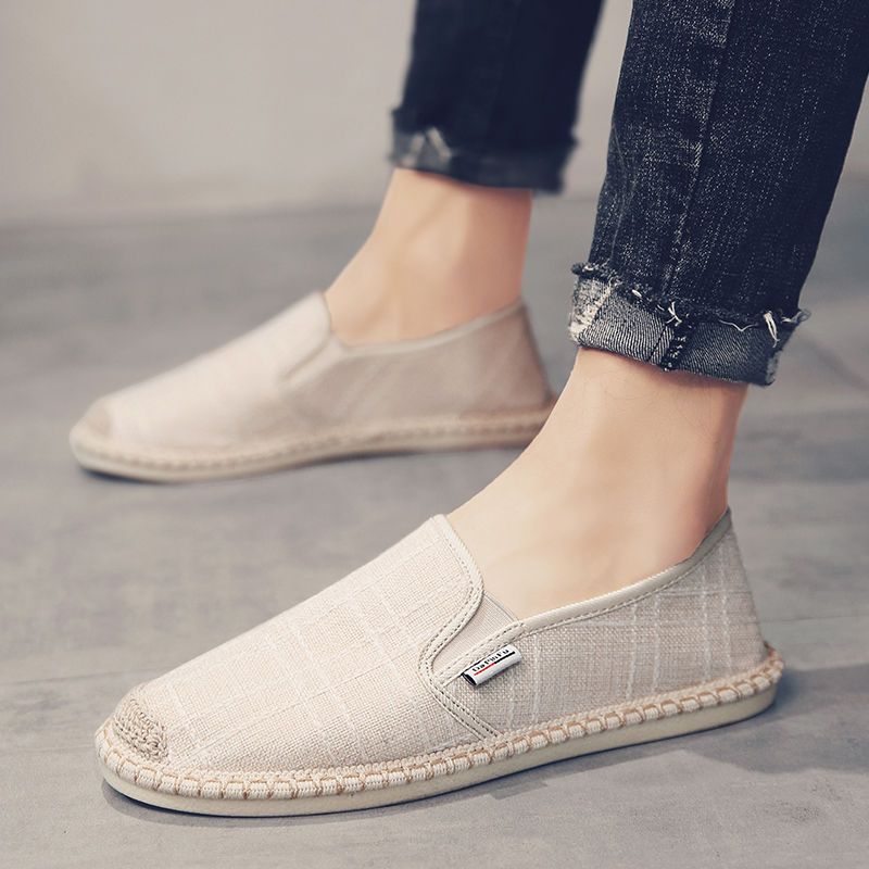 Men's shoes summer old Beijing cloth shoes all-match casual canvas shoes a pedal lazy thin linen fisherman tide shoes