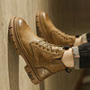 Martin Boots for Men 2025 New Winter Trendy Versatile British Style Motorcycle Leather Boots Thick-Soled High-Top Work Boots
