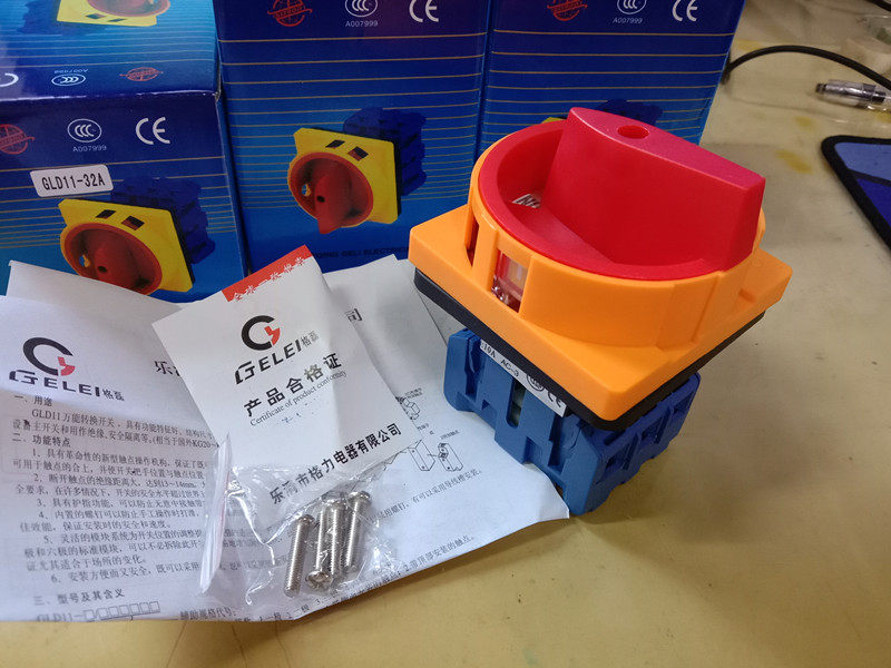 Original fit Gelelei GLD11-32 04 Power supply cut off switch knob universal transfer switch 32A380V