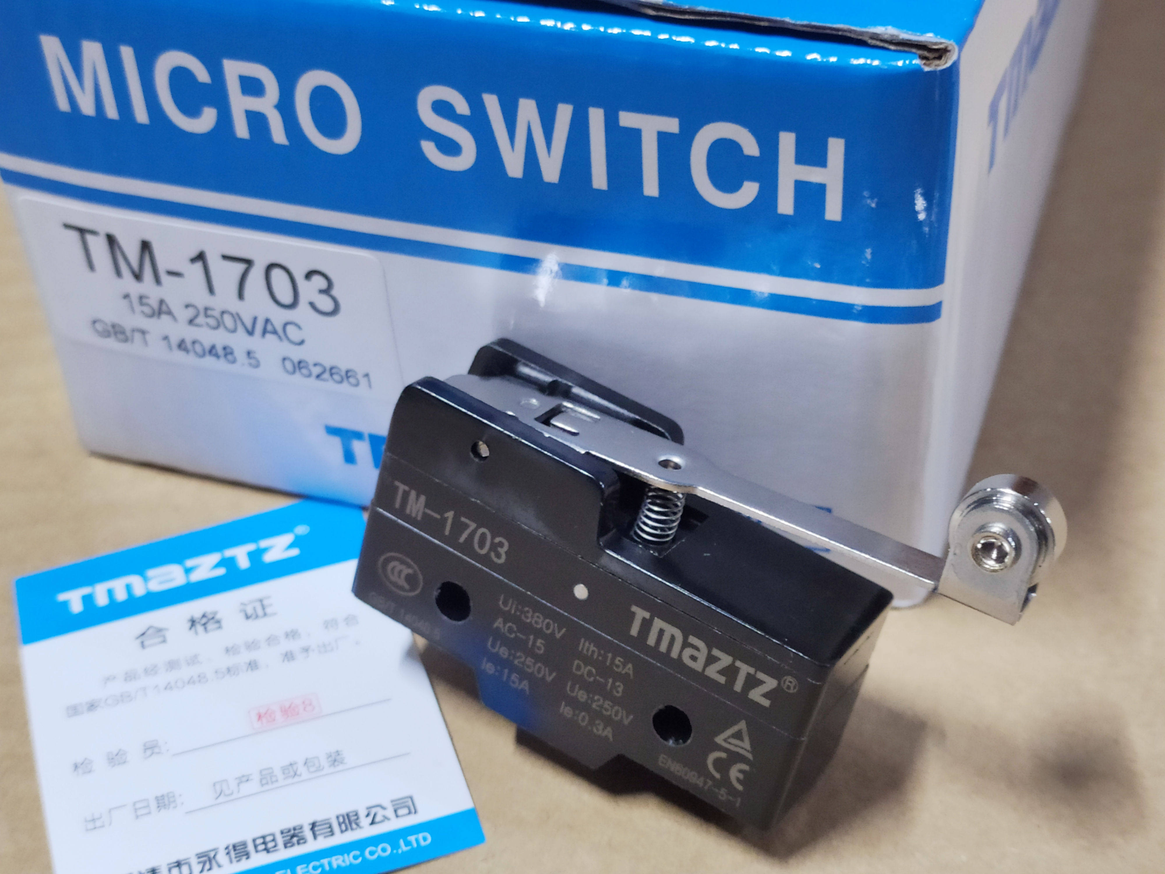 Original installation TMAZTZ Yoned TM-1703 microswitch Long handle roller stroke switch self-duplex limit switch
