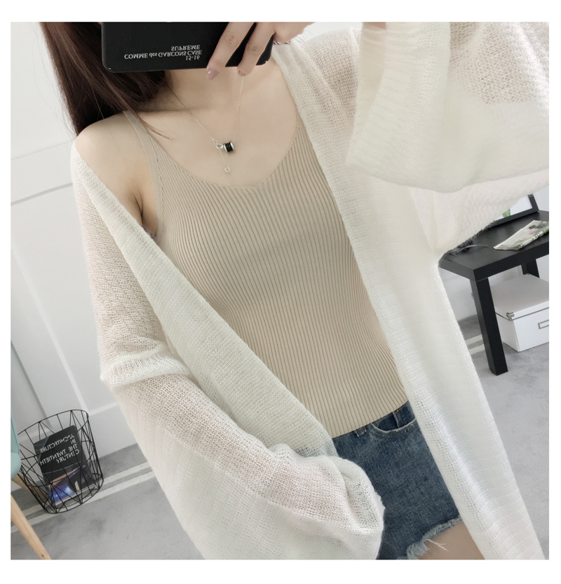 Áo khoác nữ 2018 mới của phụ nữ khăn choàng phiên bản Hàn Quốc của áo len dài rộng áo len cardigan mỏng mùa hè chống nắng quần áo áo cardigan nữ mỏng