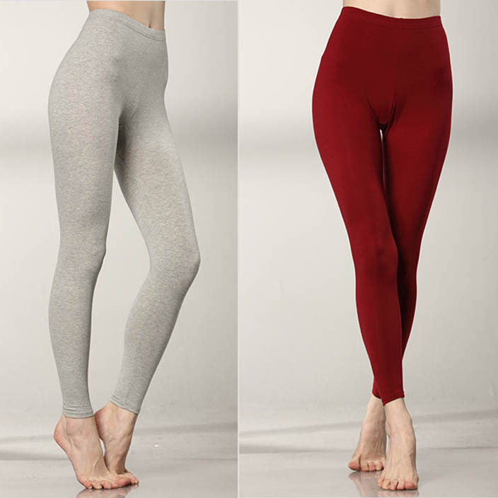 2 mẩu womens Lycra quần cotton mùa thu một mảnh womens giữa eo quần lót mỏng xà cạp cơ thể quần cơ thể mùa thu.