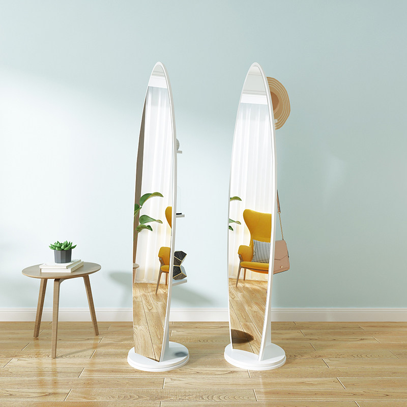 Mirror Full Body Full-body Mirror Rotatable Mobile Home Small Floor Mirror Girls Bedroom Solid Ins Wind Test Suit