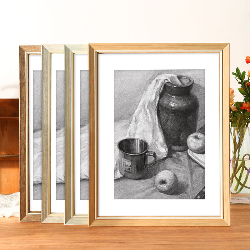 Minimalist sketch photo frame hanging wall mounted 4 4K open 8k 8 wood frame 12 inch 16 outer frame A4 paper display frame A3