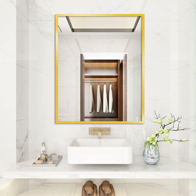 Bathroom mirror wall-mounted self-adhesive punch-free dressing room dressing room wall-mounted washstand toilet makeup sticker wall hanging