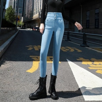 High elastic jeans woman ultra high waist 2022 Spring and autumn soft slim fit tightness waist long pants high-bounty and small feet