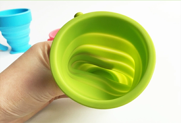 Du lịch Du lịch Di động Sáng tạo Mini Folding Cup Silicone Cup Kính thiên văn Du lịch ngoài trời Uống nước rửa cốc