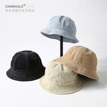 Chenghu snail Japanese washed cowboy short eaves fishermans hat female tide Korean version of Harajuku overwear casual dome cap man