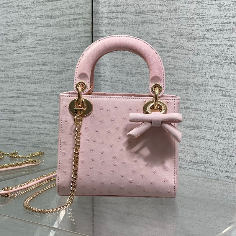 2026 New Model Cherry Blossom Pink Camel Leather Bow Three-Compartment Mini Handbag with a High-End Feel, Princess Diana Chain Women's Bag