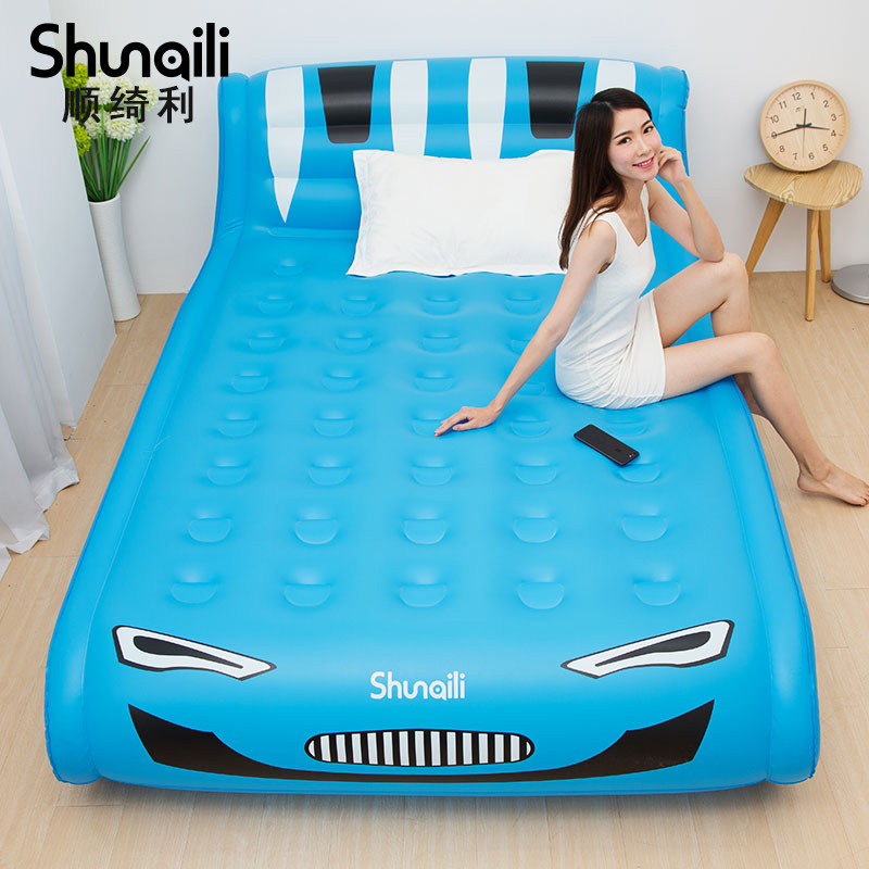 Inflatable mattress home double inflatable bed people thickening high folding lazy laying air bed cartoon cute