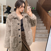 2020 new winter lamb fur straw jacket with long section female Korean version Henning leather wool One young style Fashion Explicit