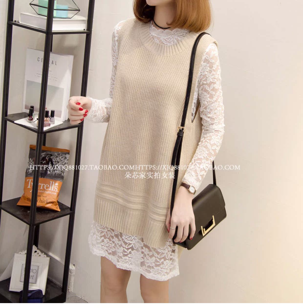 Vest nữ 2017 thu đông mới phiên bản Hàn Quốc của áo len không tay size lớn phù hợp với áo len dài tay áo top áo len nữ hàn quốc