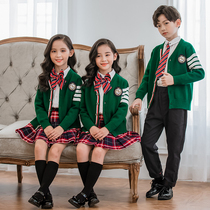 British style cardigan school uniform spring and autumn childrens performance clothing kindergarten Garden clothing autumn and winter primary school class suit