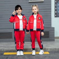 Primary school uniforms Spring and autumn clothes Childrens college Wind suit Kindergarten uniforms Inn wind pure cotton red class clothing