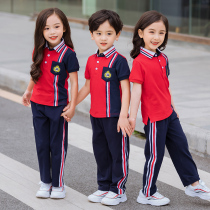 College wind uniforms set primary and middle school students in class uniform short sleeve games clothing xiao fu ku trousers kindergarten yuan fu