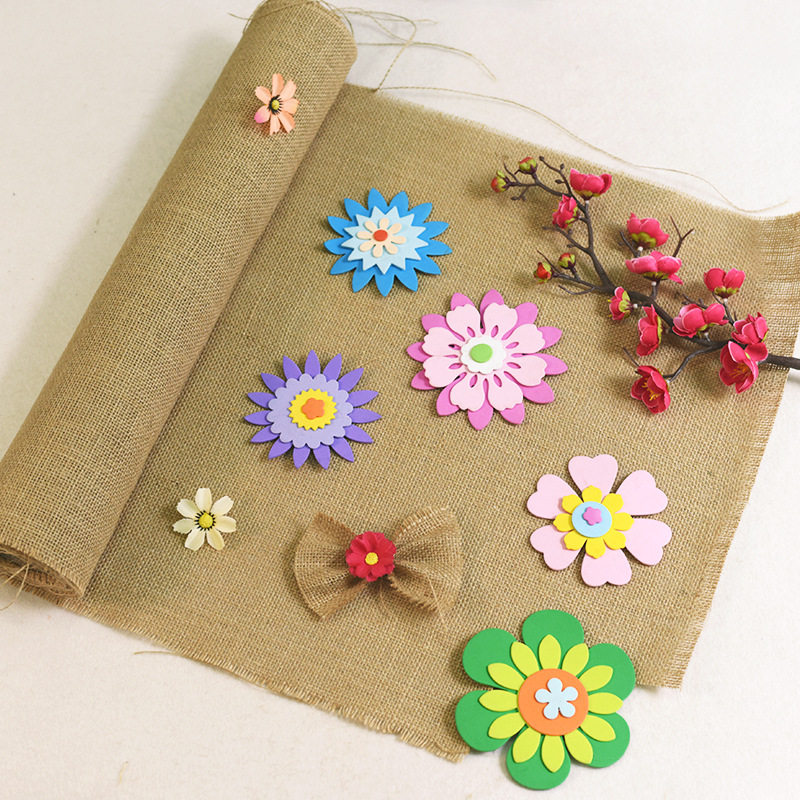 Kindergarten jute cloth ring creation decoration background wall creative diy corridor environment layout hanging decoration forest materials