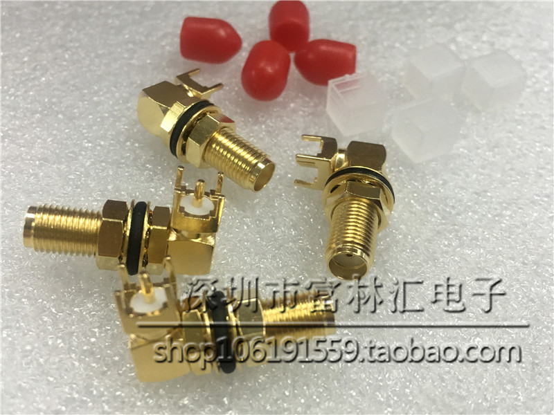 Fine City Burnt Silver Welding SMA-KWE lengthened with nut waterproof spacer SMA mother bend seat PCB welded plate socket