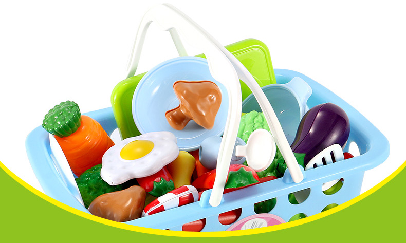 Trẻ em chơi nhà mini nhà bếp bộ đồ ăn đồ chơi bé cắt trái cây và rau đồ chơi cắt chàng trai và cô gái