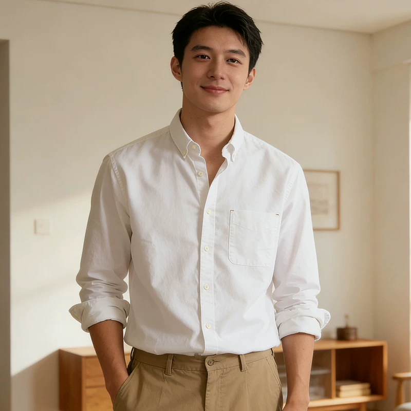 格慕施 Cotton men's shirt, plus size