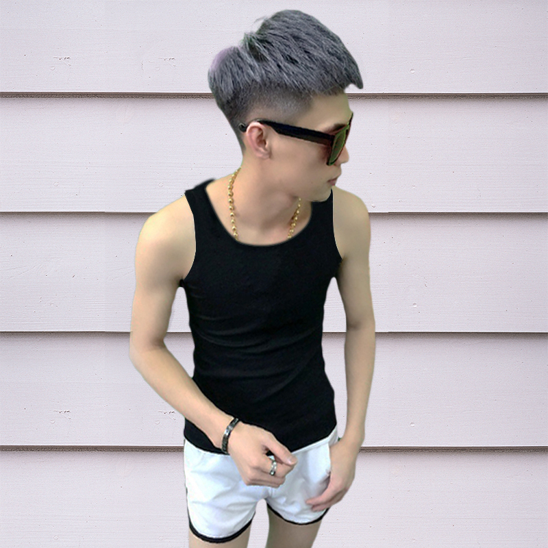 Áo thun cotton trẻ trung thoáng khí Thể thao thể thao mỏng bó sát không tay bó sát áo chạm đáy áo căng bộ vest nam cho người trung tuổi