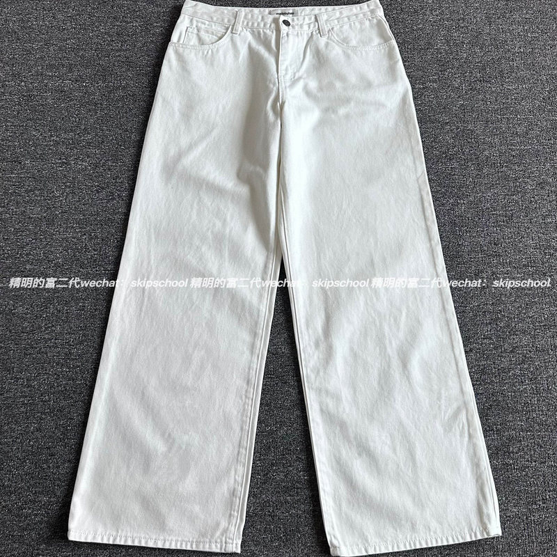 【Old Money Pants】24Fwrow Style White Relaxed Casual Straight-Leg Jeans Unisex