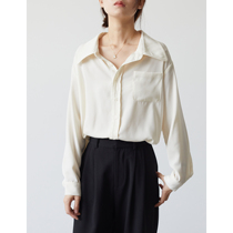 S AUTUMN collection of clouds with sunset-style retro cream apricots shirt women loose pituality casual linen