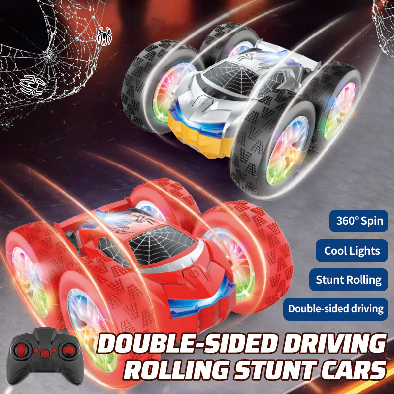 Double-Sided 36-Degree Flip Stunt Spider Car, Competitive Drifting and Rotating Off-Road Electric Remote Control Children's Toy Racing Car
