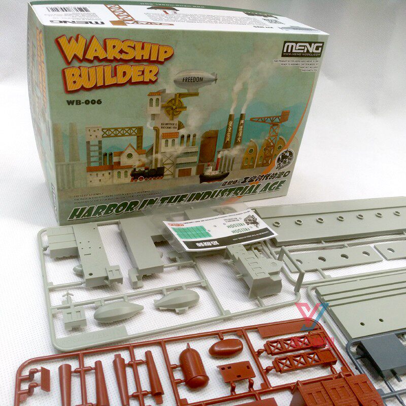 MENG assembly Model Q version offset Color Color Shipboard Industrial Times Port WB006 Scene Model Spot