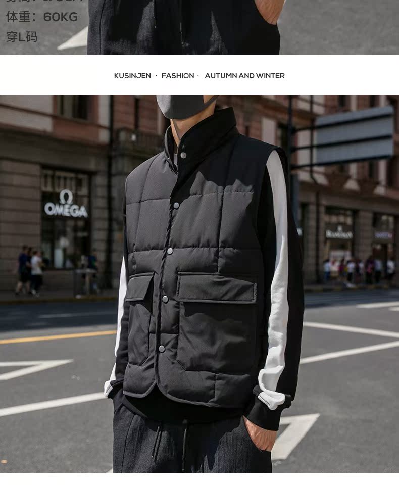 Winter bông vest nam Hàn Quốc triều XL mới trẻ áo ghi lê ấm vest cổ áo người đàn ông bông áo khoác áo gile nam