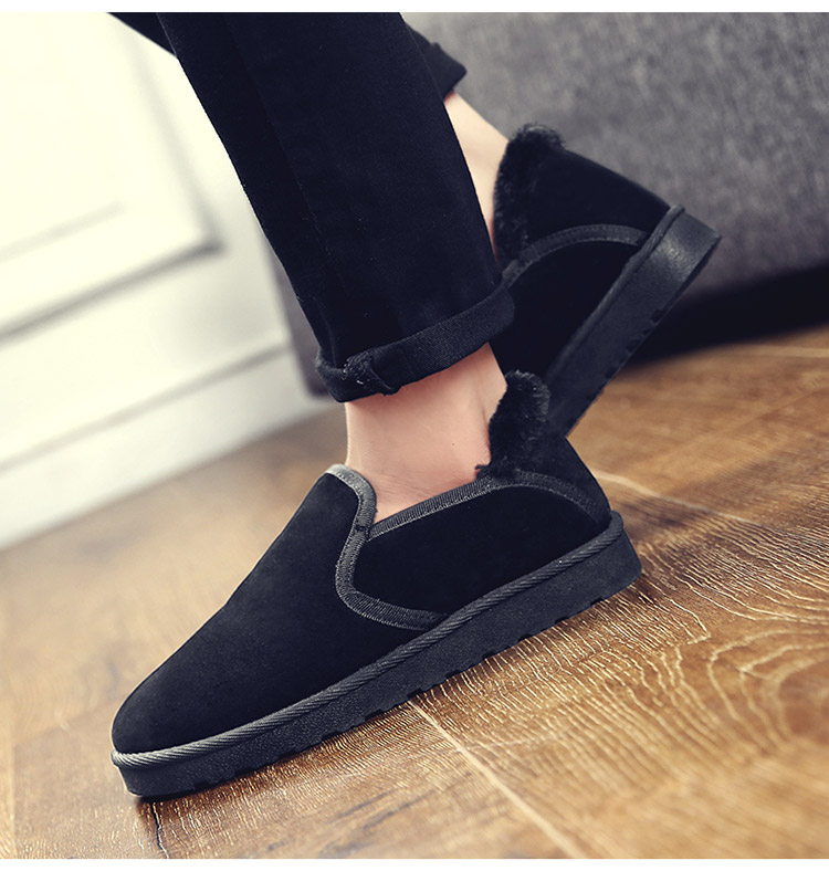 Giày cotton nam mùa đông dày cộng với nhung Hàn Quốc dép lông ở nhà nam trong nhà bao gồm tất dép nam cao cấp nhập khẩu