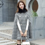 Плащ, шерстяное пальто, длинная осенняя куртка, накидка, средней длины, коллекция 2021, подходит для подростков